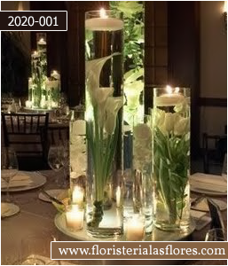 centros de mesa para bodas de noche con velas