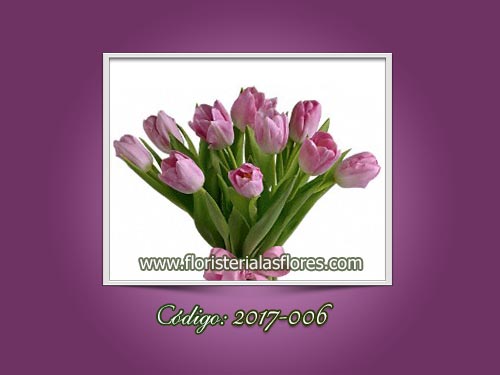 Arreglos con tulipanes rosados